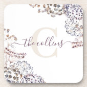 Dessous de verre en plastique dur à fleurs séchées (Devant)