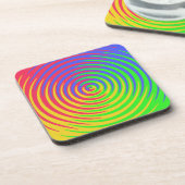 Dessous de verre en plastique dur à spirale arc-en (Côté gauche)