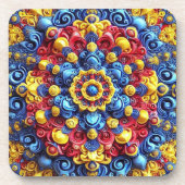 Dessous de verre en plastique dur aux couleurs rou (Devant)