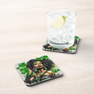 Dessous de verre en plastique dur avec dossier en