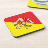 Dessous de verre en plastique dur avec drapeau de  (Côté gauche)