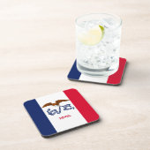 Dessous de verre en plastique dur avec drapeau de  (Côté Droit)