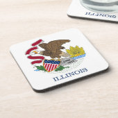 Dessous de verre en plastique dur avec drapeau de  (Côté gauche)