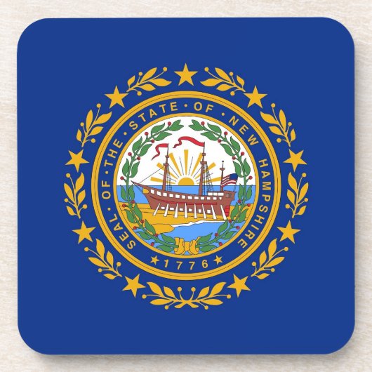 Dessous de verre en plastique dur avec drapeau du  (Devant)