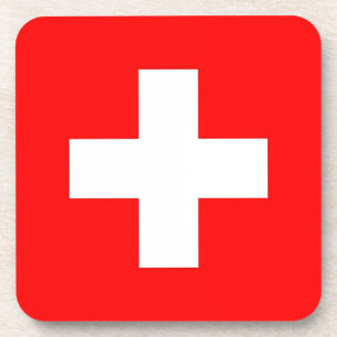 Dessous de verre en plastique dur avec drapeau sui