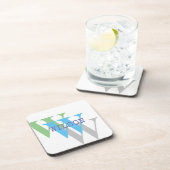 dessous de verre en plastique dur blanc gris vert  (Côté Droit)