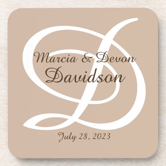 Dessous de verre en plastique dur monogramme (Devant)