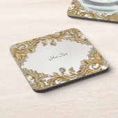 Dessous de verre en plastique dur or décoratif (Côté gauche)