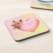 Dessous de verre en plastique dur rose/dossier en  (Côté gauche)