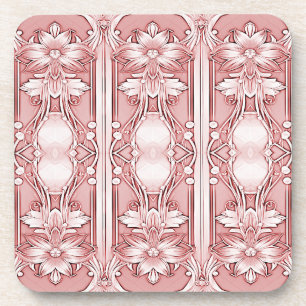 Dessous de verre en plastique dur rose Floral