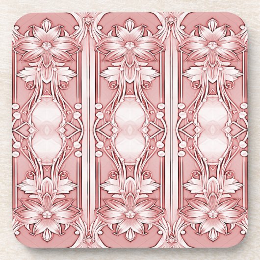 Dessous de verre en plastique dur rose Floral (Devant)