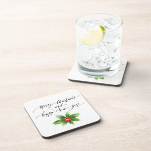 Dessous de verre en plastique dur Set-Christmas Ho