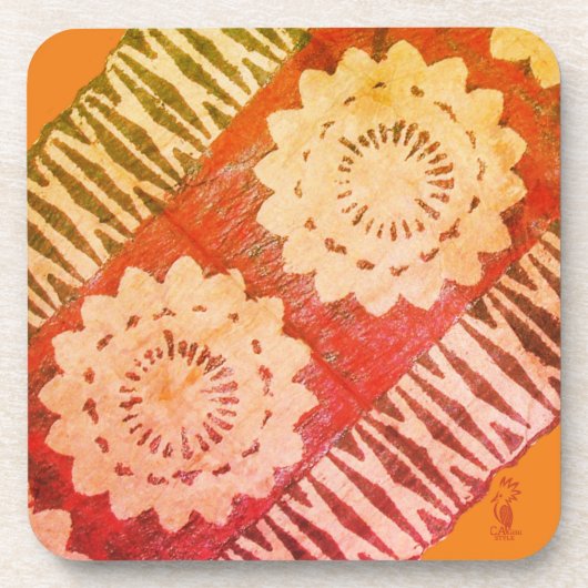 Dessous de verre en plastique dur. TAPA Orange (Devant)