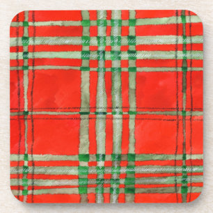 DESSOUS DE VERRE EN PLASTIQUE DUR TARTAN SCOTT ROU