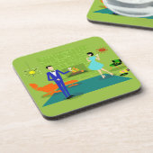 Dessous de verre en plastique durs de couples (Côté gauche)