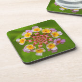 Dessous de verre en plastique durs de fleur (Côté gauche)