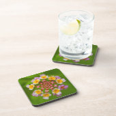 Dessous de verre en plastique durs de fleur (Côté Droit)