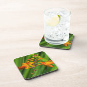Dessous de verre en plastique durs de fleur orange (Côté Droit)