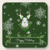 Dessous de verre en plastique Green Reindeer (Devant)