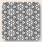 Dessous de verre en plastique - Hexagons noirs et  (Devant)