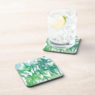 Dessous de verre en plastique Palmes tropicales