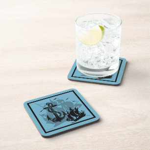 Dessous de verre en silhouette noire pour Ancres e