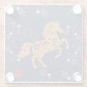 DESSOUS-DE-VERRE EN VERRE 馬と綺麗な桜♡ (Dos)