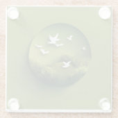 DESSOUS-DE-VERRE EN VERRE 초 록 액 자 (Dos)