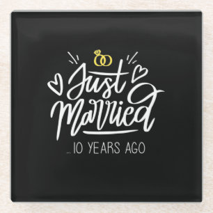 Dessous-de-verre En Verre 10e anniversaire du Mariage