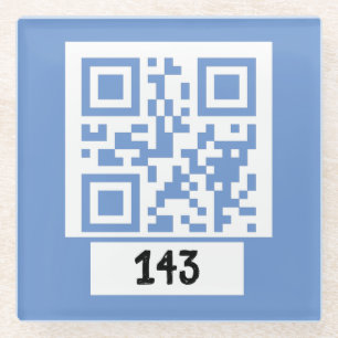 Dessous-de-verre En Verre 143 message secret de code QR, décodez-le, dites-l