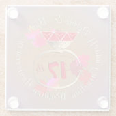 Dessous-de-verre En Verre 17e anniversaire de Mariage Carnelian (Dos)