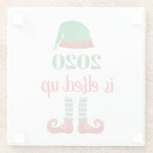 Dessous-de-verre En Verre 2020 Est Elfed Up Funny Christmas Quarantine Disan (Dos)