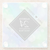 Dessous-de-verre En Verre 24e anniversaire de l'Mariage Opal (Dos)