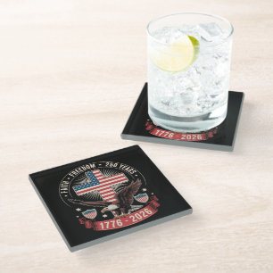 Dessous-de-verre En Verre 250e anniversaire USA Foi Liberté 4 juillet