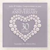 Dessous-de-verre En Verre 30e anniversaire de Pearl (Devant)