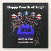 Dessous-de-verre En Verre 4 juillet, Fête de l'Indépendance (Devant)