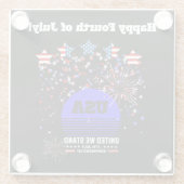 Dessous-de-verre En Verre 4 juillet, Fête de l'Indépendance (Dos)