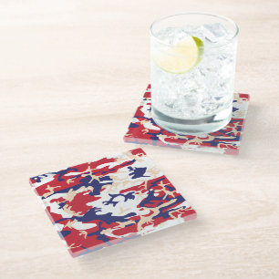 Dessous-de-verre En Verre 4 juillet, Jour de l'Indépendance, Beige de camouf
