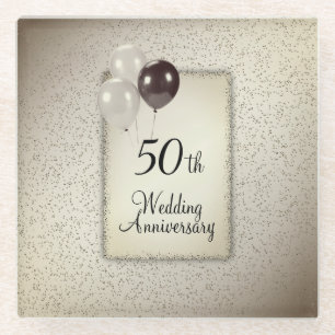 Dessous-de-verre En Verre 50e anniversaire du Mariage