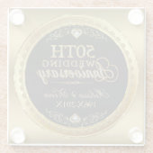 Dessous-de-verre En Verre 50e anniversaire du Mariage Noir & Or (Dos)