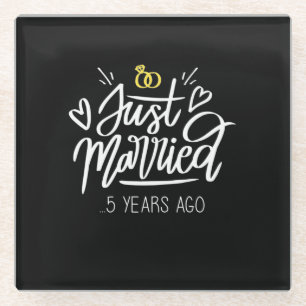 Dessous-de-verre En Verre 5e anniversaire du Mariage