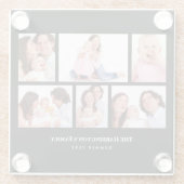 Dessous-de-verre En Verre 6 sections Cadres photo personnalisées en noir (Dos)