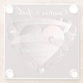 Dessous-de-verre En Verre 7e anniversaire de Mariage Cuivre (Dos)