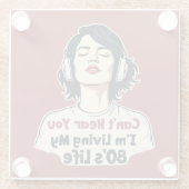 Dessous-de-verre En Verre 80s Rétro Nostalgic Music Lover Throwback Design (Dos)