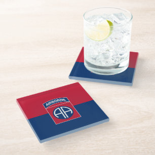 Dessous-de-verre En Verre 82e division aérienne Flag Military Vétéran