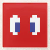 Dessous-de-verre En Verre 8 bits Pixel Manga Eyes (Devant)