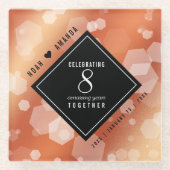 Dessous-de-verre En Verre 8e anniversaire de l'Mariage de bronze (Devant)