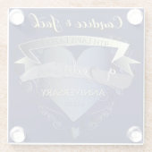 Dessous-de-verre En Verre 9e anniversaire du Mariage Lapis Lazuli (Dos)