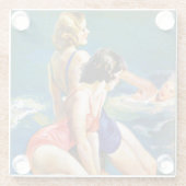 Dessous-de-verre En Verre À la piscine (Dos)