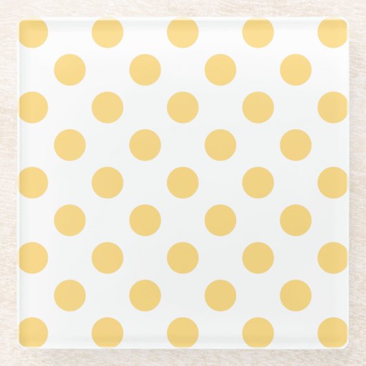 Dessous-de-verre En Verre À petits pois jaune (Devant)
